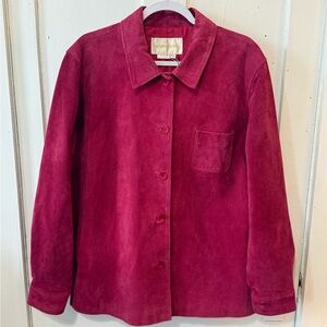 Margaret Godfrey Hot Pink Suede Button Up Jacket